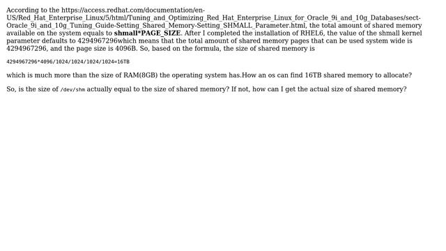 Unix & Linux: How can i calculate the size of shared memory available to the system? смотреть онлайн