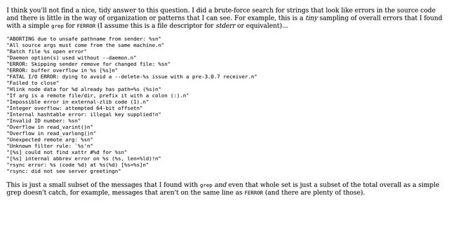Unix & Linux: Looking for a list of rsync error outputs (2 Solutions!!) смотреть онлайн