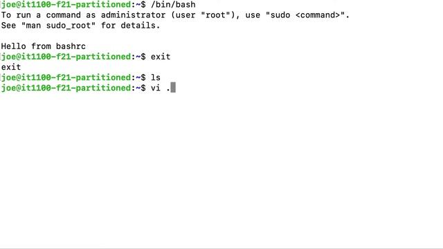 Linux: A demo of using the .profile and aliases. смотреть онлайн