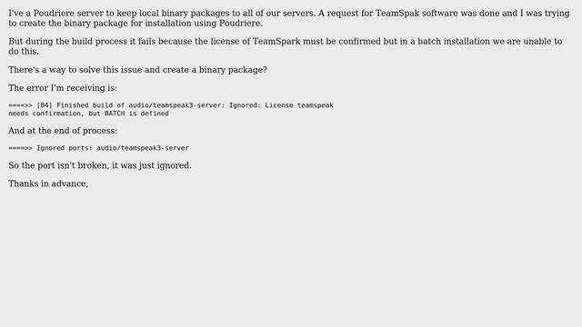 DevOps & SysAdmins: Failing to compile audio/teamspeak3-server with FreeBSD poudriere system смотреть онлайн