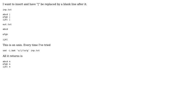 Unix & Linux: How to add a blank line after a specific character in a text file using sed? смотреть онлайн