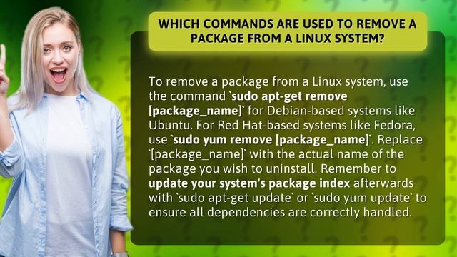 Which commands are used to remove a package from a Linux system? смотреть онлайн