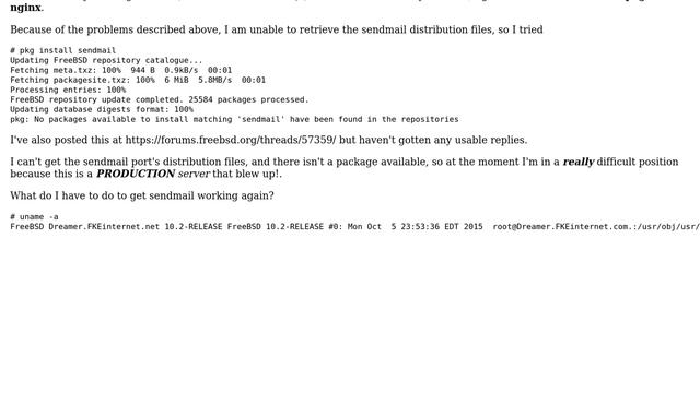 DevOps & SysAdmins: Sendmail start fails after FreeBSD pkg upgrade (2 Solutions!!) смотреть онлайн