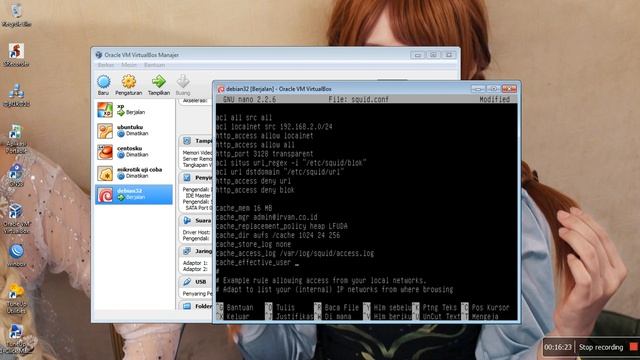 konfigurasi proxy server pada debian 7.3 pada VirtualBox смотреть онлайн