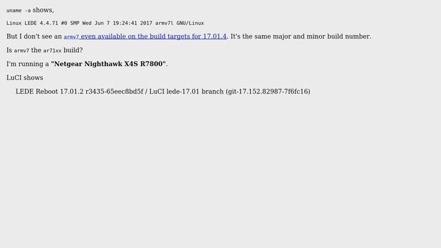 Unix & Linux: What happened to the armv7l build of LEDE? смотреть онлайн