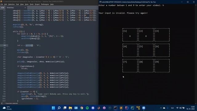 C igra z Ncurses 1 - Tic Tac Toe смотреть онлайн