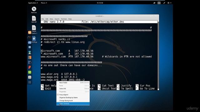 HACK KALI DNS Poising using Ettercap смотреть онлайн