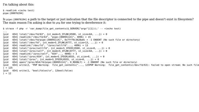 Unix & Linux: Does pipe's link target exist somewhere in the filesystem? смотреть онлайн