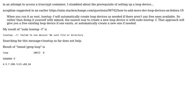 Unix & Linux: How to add a loop device on fedora 23 with losetup? смотреть онлайн