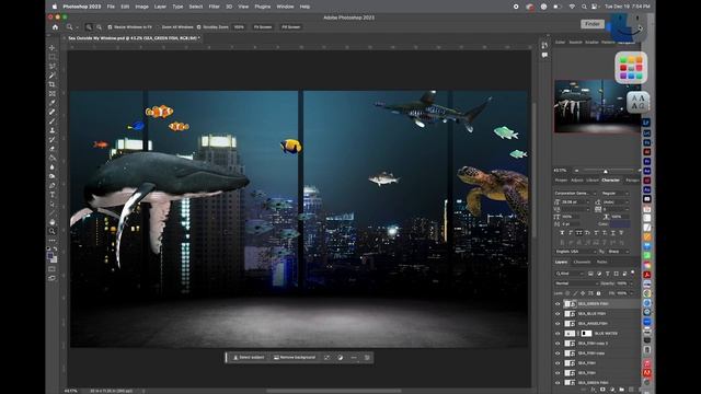 PHOTOSHOP 2024 TUTORIAL - Sea Outside My Window - Step-by-Step for Beginner Students смотреть онлайн