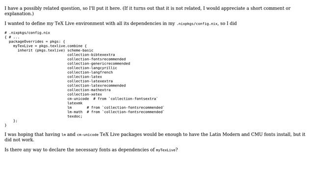 Unix & Linux: Installing CMU fonts on NixOS смотреть онлайн