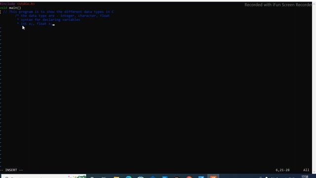 declare variable in C смотреть онлайн
