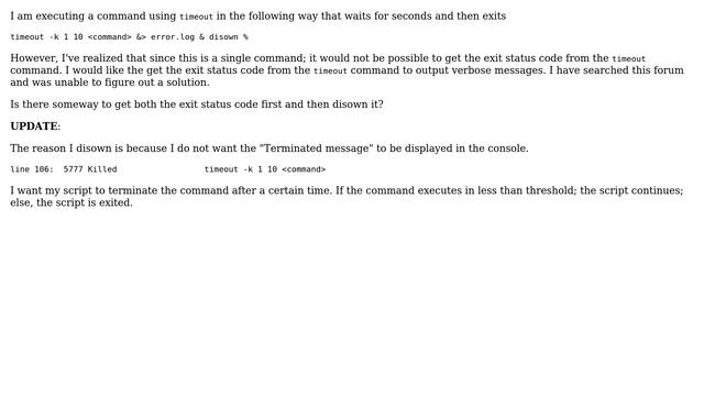 Unix & Linux: Get the exit code before disown смотреть онлайн