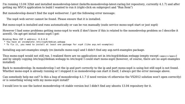 Ubuntu: monodevelop doesn't find xsp4 web server although it is installed/running (2 Solutions!!) смотреть онлайн
