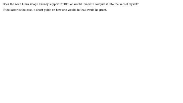 Raspberry Pi: Is BTRFS Supported on Arch Linux? смотреть онлайн