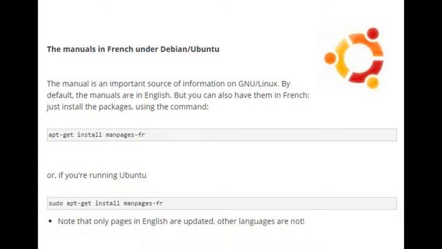 Ubuntu/Debian - MAN pages in French смотреть онлайн
