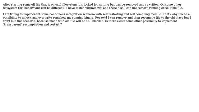 DevOps & SysAdmins: Remove locking from executed elf file on linux ext4? смотреть онлайн