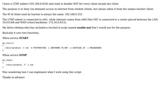 DevOps & SysAdmins: iptables: disable NAT except for only one client смотреть онлайн