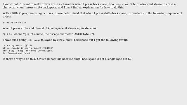 Unix & Linux: How to make xterm erase shift+backspace? смотреть онлайн