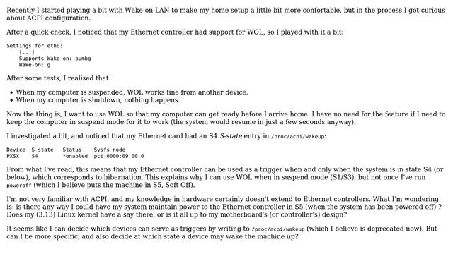Unix & Linux: May ACPI wakeup states be modified from the kernel? смотреть онлайн