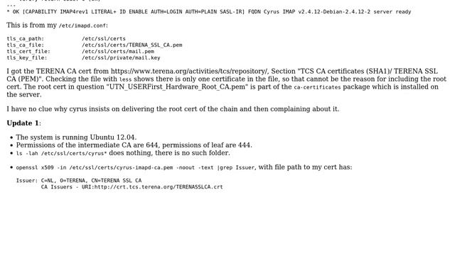 DevOps & SysAdmins: How to stop Cyrus from serving root certificate? смотреть онлайн