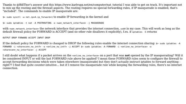 iptables: rules to forward incoming packets from a static IP on one interface to a dynamic IP on... смотреть онлайн
