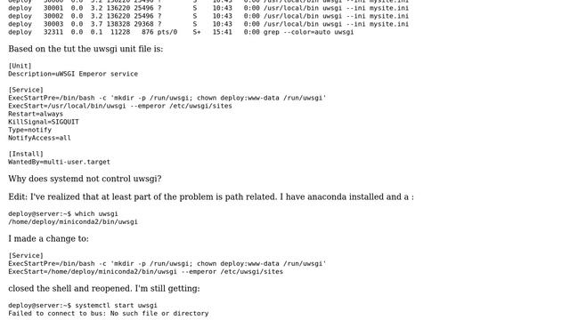 Ubuntu: Unable to control uwsgi with systemd смотреть онлайн