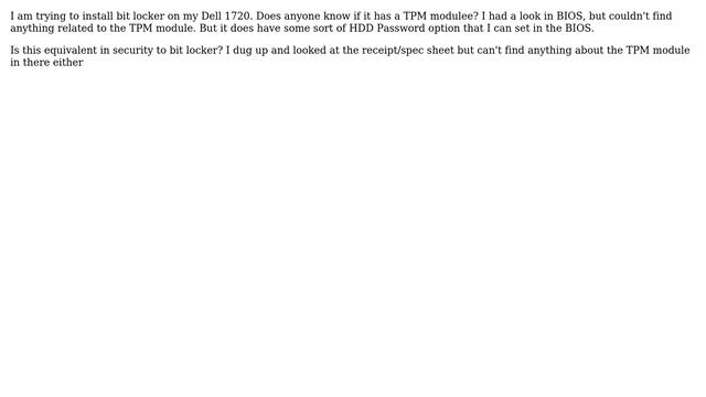 Unix & Linux: TPM module for my DELL 1720 смотреть онлайн