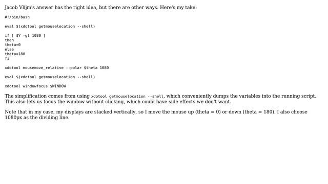 Ubuntu: Unity keyboard shortcut to move mouse (and focus) from one screen to another screen смотреть онлайн