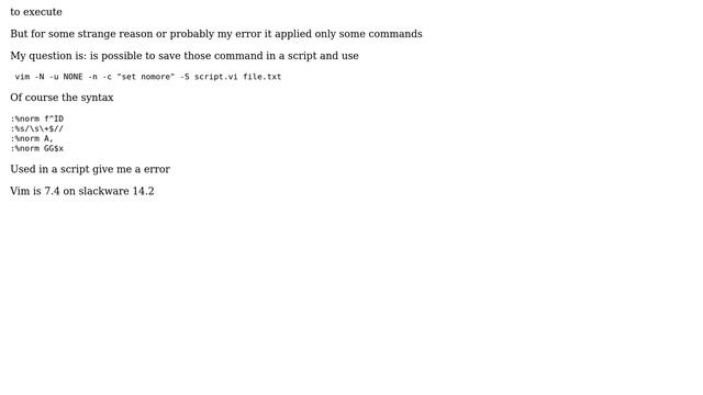 Unix & Linux: vim: how to record norm commands? смотреть онлайн