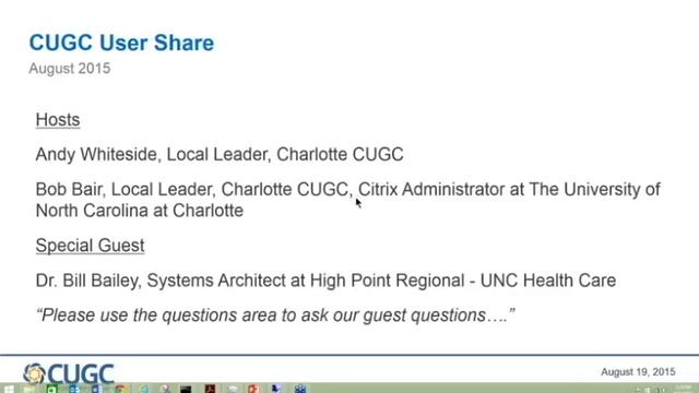 CUGC User Share (08-19-15): Citrix Application and Desktop Virtualization Implementation смотреть онлайн