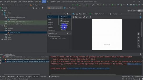 error failed to install the following android sdk packages as some licences have not been accepted