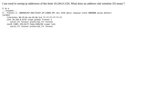 Unix & Linux: What does an interface with CIDR /32 mean? смотреть онлайн