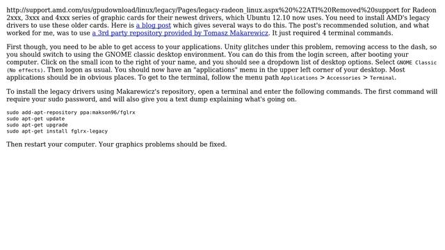Ubuntu: Upgraded Ubuntu from 12.04 to 12.10 Ati radeon HD 3450 Catastrophe! (4 Solutions!!) смотреть онлайн