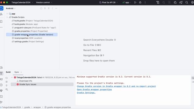 How to fix "Minimum supported Gradle version is 8.2. Current version is 8.1." error смотреть онлайн