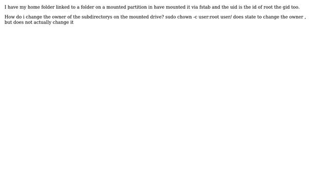 Ubuntu: Change The Owner Of A Subdirectory On A Mounted Drive
