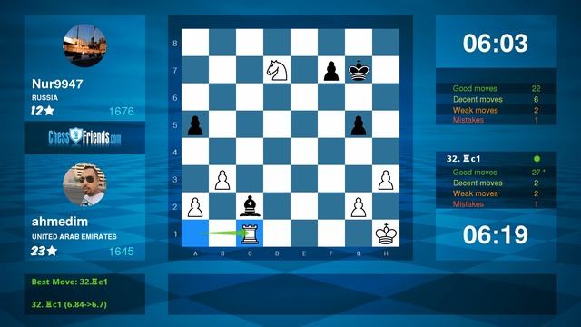 Chess Game Analysis: ahmedim - Nur9947 : 1-0 (By ChessFriends.com) смотреть онлайн