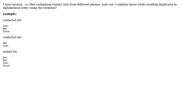Ubuntu: How can I copy and combine several .txt lists in alphabetical order? смотреть онлайн