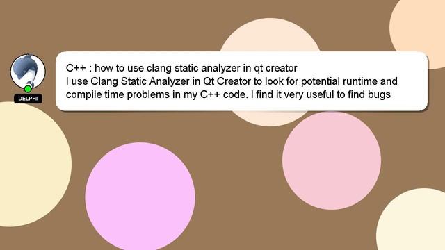 C++ : how to use clang static analyzer in qt creator смотреть онлайн