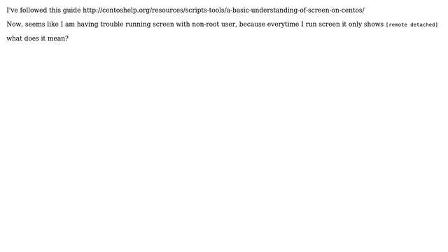 Unix & Linux: How to run screen as non-root user in CentOS 5? (2 Solutions!!) смотреть онлайн