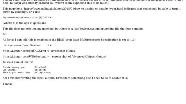 DevOps & SysAdmins: Enabling Hyperthreading on a Centos 7.3 server using Intel Xeon E5620 смотреть онлайн