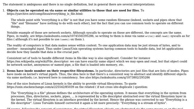 Explain "In Linux and UNIX, everything is a file" смотреть онлайн