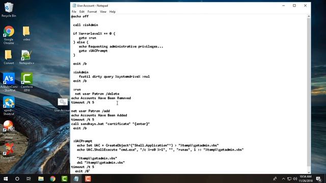 How To Create or Delete windows user account with batch file смотреть онлайн