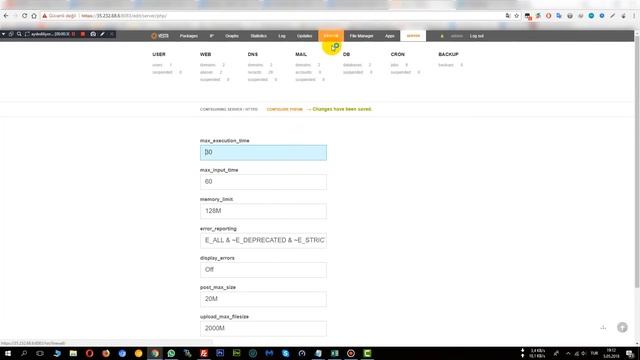 VestaCP max_upload_filesize Ayarı смотреть онлайн