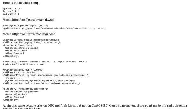 DevOps & SysAdmins: Segmentation Fault (11) with modwsgi on CentOS 5.7 when running pyramid app смотреть онлайн