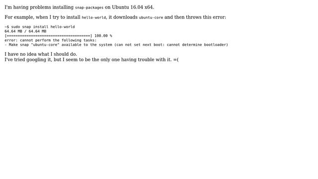 Ubuntu: Ubuntu 16.04 snap install error смотреть онлайн