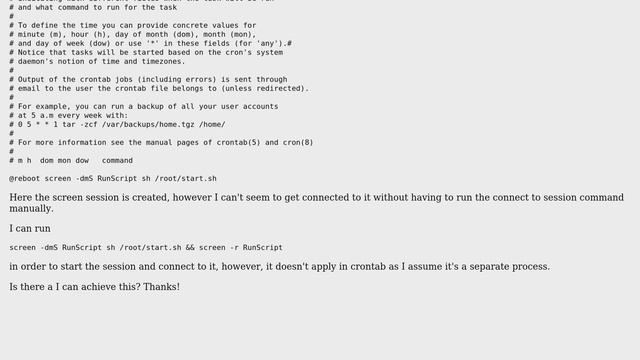 Attaching to a screen session on boot смотреть онлайн