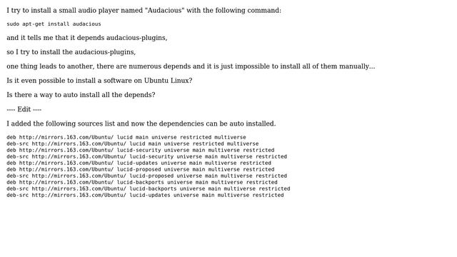 Linux has many dependencies when installing a small mp3 player (2 Solutions!!) смотреть онлайн