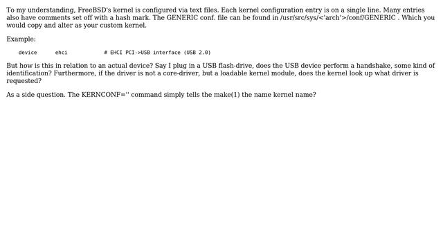 Understanding the relation between FreeBSD kernel configuration file and actual device смотреть онлайн