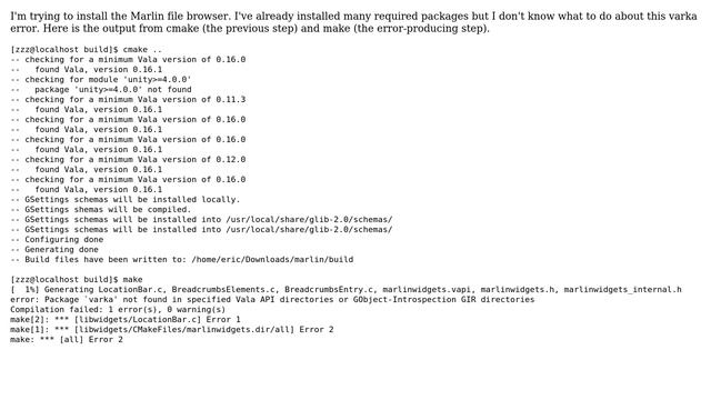 Unix & Linux: Package `varka' not found when installing Marlin of Fedora 17 смотреть онлайн